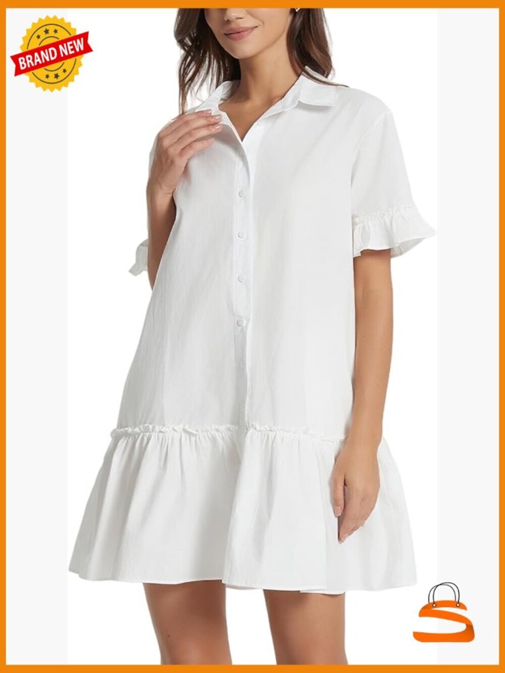 Drop Waist Ruffle Mini Dress with Pockets